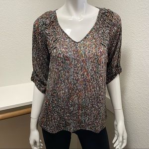Anthro• Ett Twa Multicolor Plaited Shoulder Tee Sz S